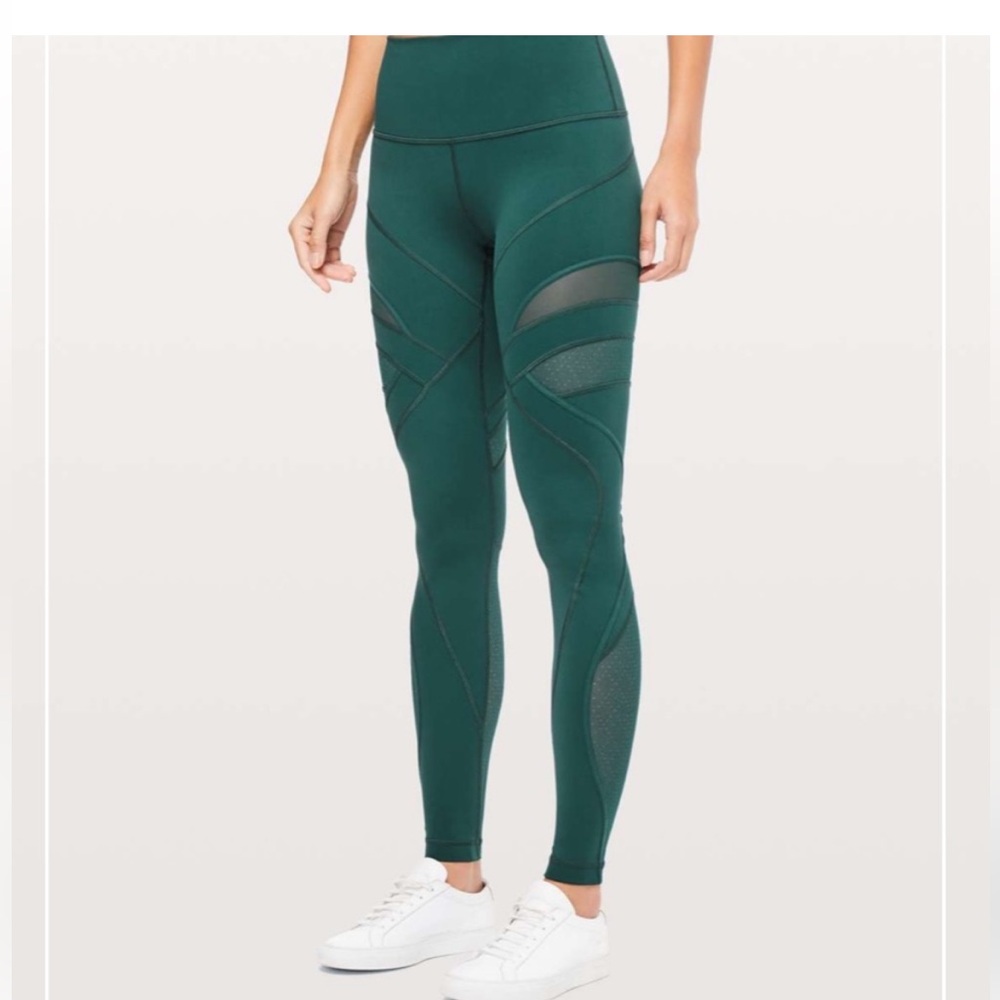 LULULEMON Wunder Under High-Rise Tight Mesh 28" Royal Emerald